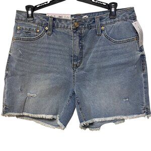 Seven7 Womens Fray Hem Denim Shorts‎ 5" Inseam Size 8 NWT